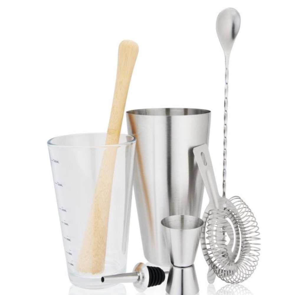 True 7 Piece Bar Tool Set, Stainless Steel Barware Gift Set NWT